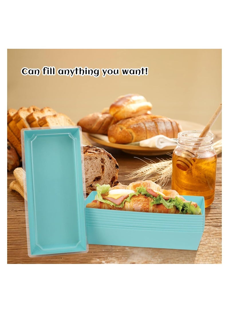 Rectangular Disposable Paper Charcuterie Boxes Food Containers Bakery Boxes, Blue