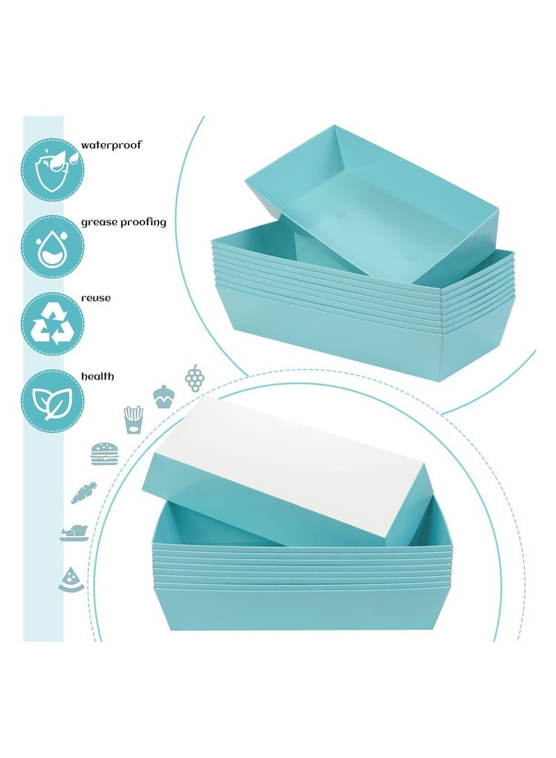 Rectangular Disposable Paper Charcuterie Boxes Food Containers Bakery Boxes, Blue