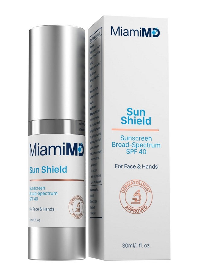 Sun Shield Facial Sunscreen Moisturizer Spf 40 Broad Spectrum Sunscreen With Hydrating And Moisturizing Aloe Vera And Vitamin C Paraben Free Cruelty Free Face Care For All Skin Types