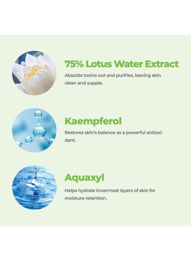 Calming Lotus Water Cream Lightweight Face Moisturizer For Oily Combination Skin 75% Lotus Water Extract For Skin Purifying Antiaging Vegan Korean Skincare (2.1 Fl.Oz) [2 Pack]