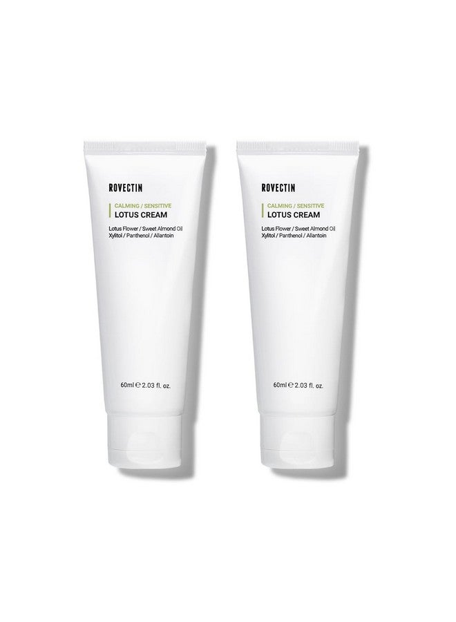 Calming Lotus Water Cream Lightweight Face Moisturizer For Oily Combination Skin 75% Lotus Water Extract For Skin Purifying Antiaging Vegan Korean Skincare (2.1 Fl.Oz) [2 Pack]