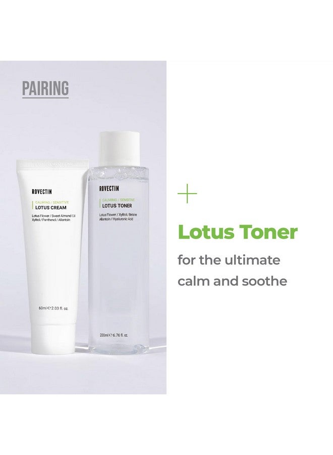 Calming Lotus Water Cream Lightweight Face Moisturizer For Oily Combination Skin 75% Lotus Water Extract For Skin Purifying Antiaging Vegan Korean Skincare (2.1 Fl.Oz) [2 Pack]