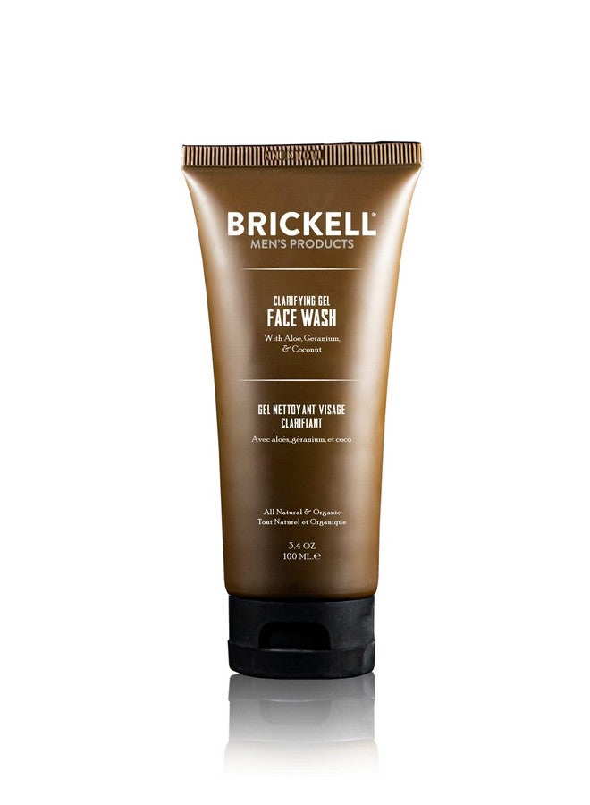 Brickell Men'S Clarifying Gel Face Wash For Men Natural And Organic Rich Foaming Daily Facial Cleanser Formulated With Geranium Coconut And Aloe (3.4 Ounce)
