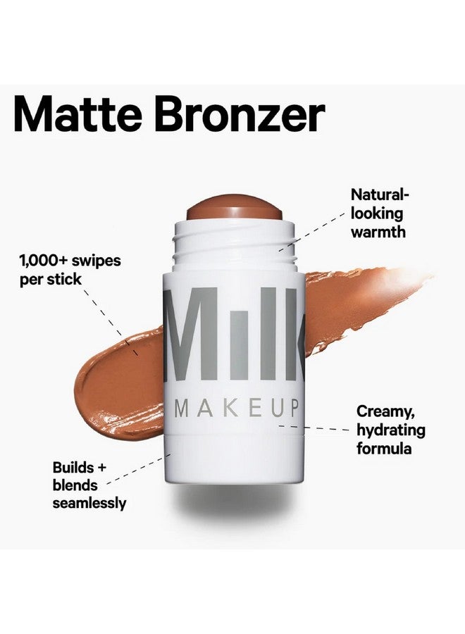 Matte Bronzer Blitzed (Deep Bronze) 0.19 Oz Cream Bronzer Stick Buildable Blendable Color Matte Finish 1000+ Swipes Per Stick Vegan Cruelty Free