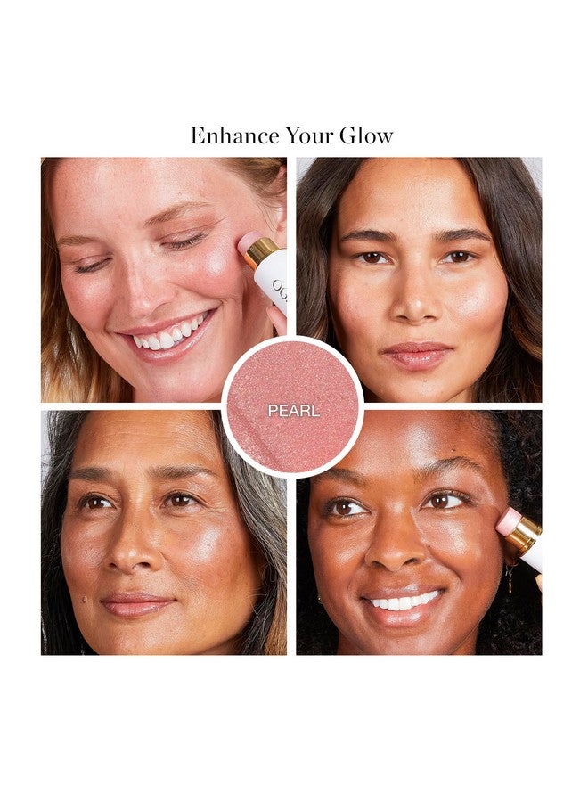 Sculpted Face Stick (Pearl Pearlescent Peony Shimmer) Certified Organic Highlighter Makeup Multiuse Glow Highlighter Stick
