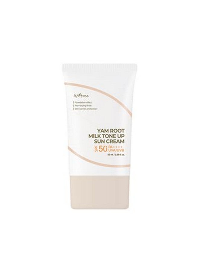 Yam Root Milk Tone Up Sun Cream 50Ml 1.69 Fl.Oz Moisturizing Tinted Spf50+ Pa++++ Natural Coverage Vegan Skincare Korean Skin Care