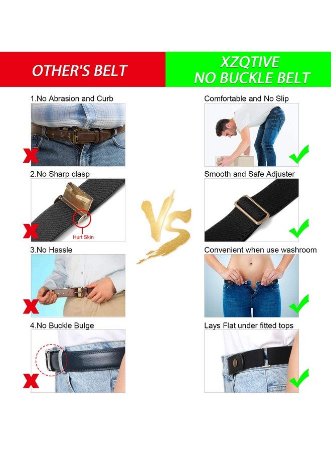 6 Pieces No Buckle Stretch Belt For Women Men Buckless Belt Comfortable Invisible Elastic Belt For Jeans Pants Dresses No Bulge No Hassle Fit Waist Size 2235In