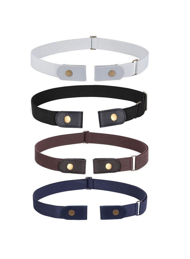 4 Pack No Buckle Invisible Stretch Belt Bucklefree Elastic Belt For Women And Men