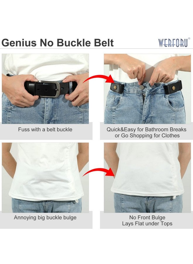 4 Pack No Buckle Invisible Stretch Belt Bucklefree Elastic Belt For Women And Men