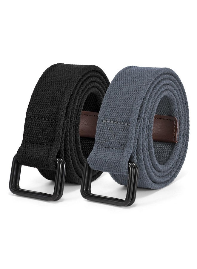 2 Pack 1 Pack Canvas Belts For Men Women Web Belt Casual Cloth Belt With Double Ring Buckle