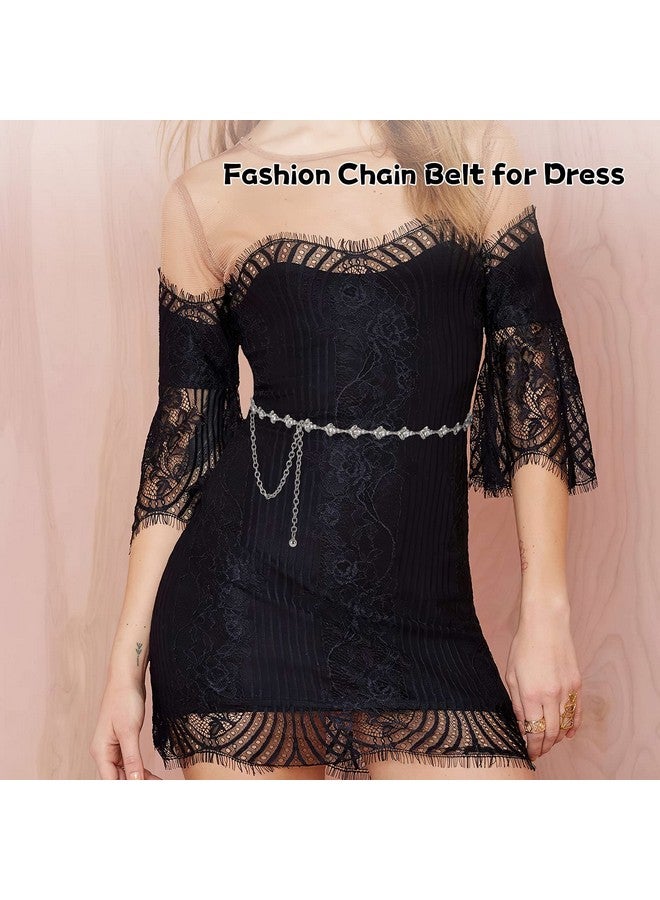 Women Gold Metal Link Body Chain Belt Ladies Silver Waist Chain Belts For Jeans Dress