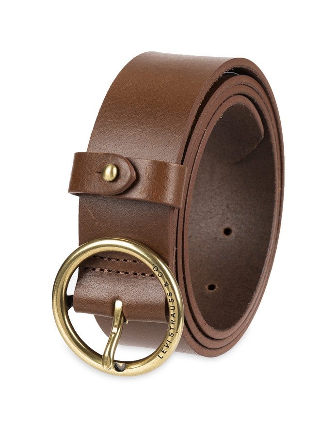 Women'S Center Bar Buckle Belt Tan Circular Small