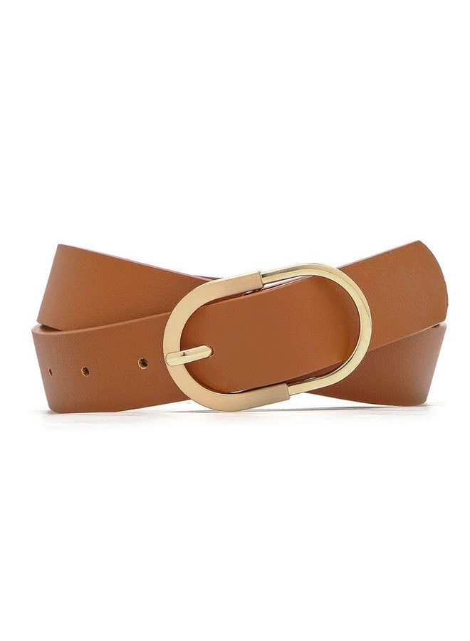 Womens Belts For Jeans Faux Leather Strap Brown Small