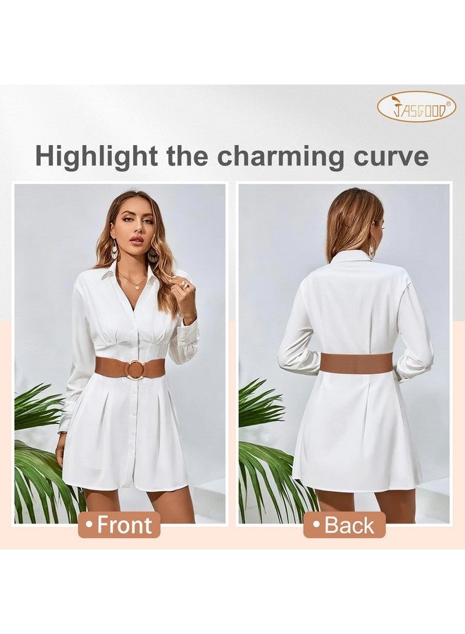 Women Wide Waist Belt Stretchy Elastic Vintage Belts For Dress Ladies Belt With Circle Buckle