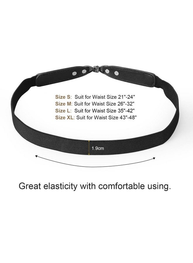 Women Skinny Elastic Stretch Belts For Dresses Retro Ladies Waist Vintage Thin Belts 2 Pack Brown+ Black Suit For Waist Size 2632 Inch