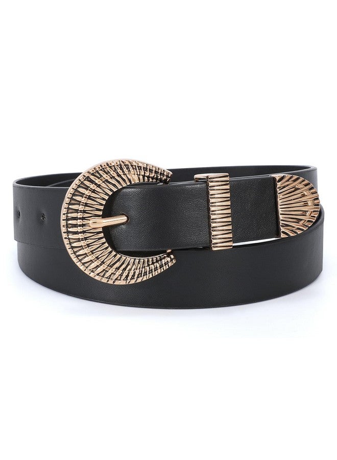 Western Leather Belt For Women Vintage Design Buckle Waist Belt For Jeans Dress