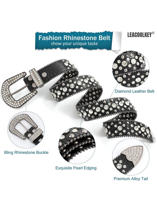 Fashion Rhinestone Belt For Women For Jeans Western Cowgirl Studded Leather Belt Ladies Bling Rhinestone Belt Bling Rhinestone Belt For Women Cowgirl