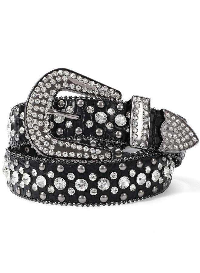 Fashion Rhinestone Belt For Women For Jeans Western Cowgirl Studded Leather Belt Ladies Bling Rhinestone Belt Bling Rhinestone Belt For Women Cowgirl