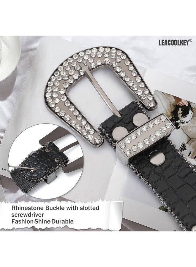 Fashion Rhinestone Belt For Women For Jeans Western Cowgirl Studded Leather Belt Ladies Bling Rhinestone Belt Bling Rhinestone Belt For Women Cowgirl