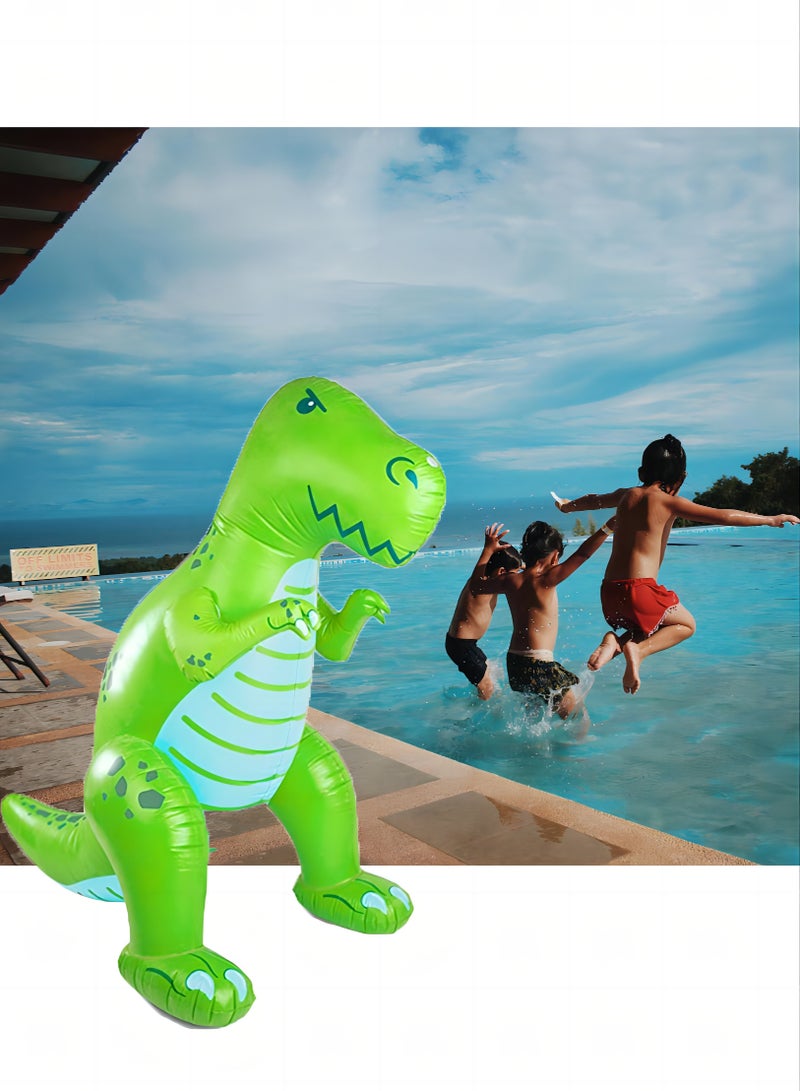 Giant Inflatable Dinosaur Sprinkler, Fun Summer Backyard Water Splash Toy for Kids, Over 6' Tall