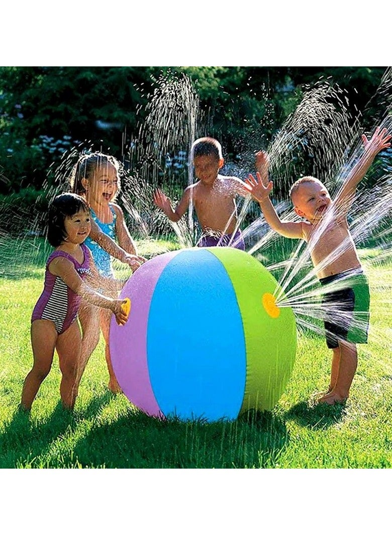 Foilswirl Beach Ball Sprinkler Toy Inflatable Sprinkler  Outdoor Sprinkler Summer Toy Sprinkler, Water Jet Spray Ball, Outdoor Beach Toy