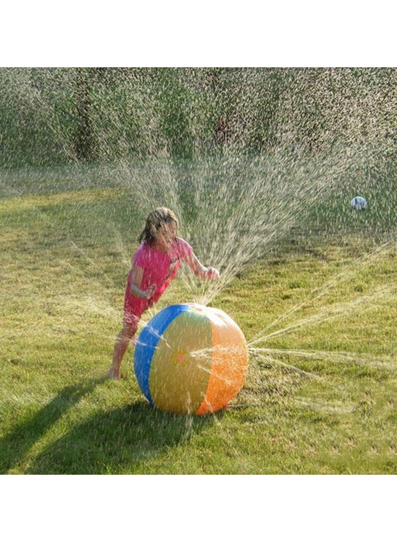 Foilswirl Beach Ball Sprinkler Toy Inflatable Sprinkler  Outdoor Sprinkler Summer Toy Sprinkler, Water Jet Spray Ball, Outdoor Beach Toy