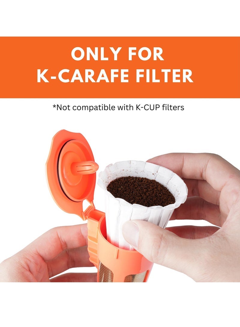 Coffee Filters for K-Carafe Reusable Filters, Reusable Filter Includes Reusable Filter and Coffee Scoop, Paper Disposable Coffee Filter for Keurig K-Carafe (White 100 Count)