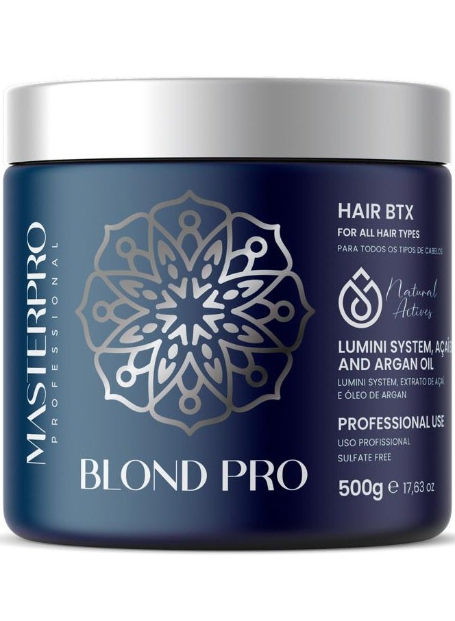 BlondPro Hair Botox Gloss and Shine Botox Hair Treatment with Lumini System , Acai Extract & Argan Oil for All Hair Types Repair for Damaged or Dry Hair Frizz and Sulfate Free 500 G