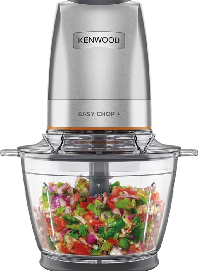 Glass Chopper 500W Electric Food Chopper with 1.2L Glass Bowl (600ml working capacity), Dripper Pro, Quad Blade, Storage Lid, Dual Speed, Spatula, Ice Crush Function CHP62.400SI Silver