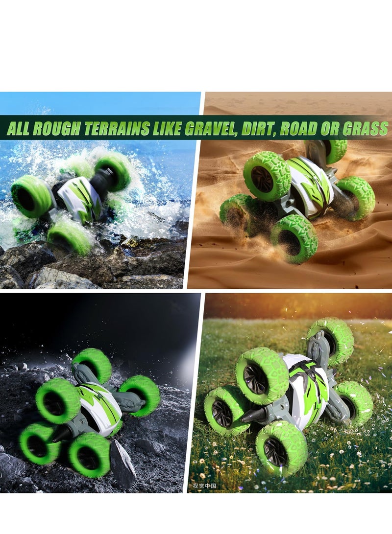 2024 Upgraded RC Car Toys Waterproof Tri Wheeler 360 Degree Spin Stunt Double Sided Driving Rechargeable Remote Control Toys for Boys Girls Age 3-14 2.4Ghz Outdoor Toys Car for Kids Birthday Gifts