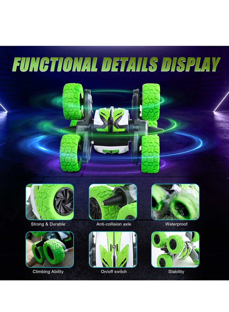 2024 Upgraded RC Car Toys Waterproof Tri Wheeler 360 Degree Spin Stunt Double Sided Driving Rechargeable Remote Control Toys for Boys Girls Age 3-14 2.4Ghz Outdoor Toys Car for Kids Birthday Gifts