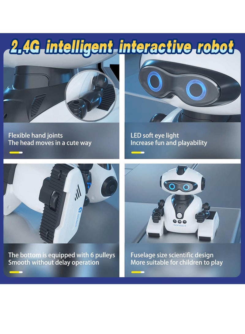 Robot Toys Rechargeable Smart Remote Control Robot with Voice Control Gesture Sensing RC Shining LED Eyes Dancing Singing Recording Repeat  Robot Gifts for Boys and Girls Age 3+