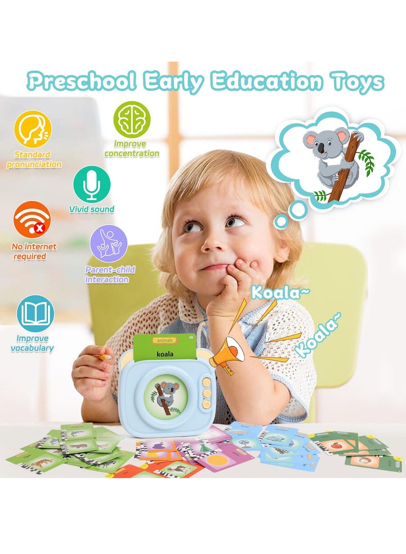 Talking Flash Cards for Toddler 1 2 3 4 Year Olds, Language Learning Toys, Pocket Speech Therapy Toys, Autism Toys, Montessori Toys with 224 Words, Children's Sensory Learning Educational Gifts