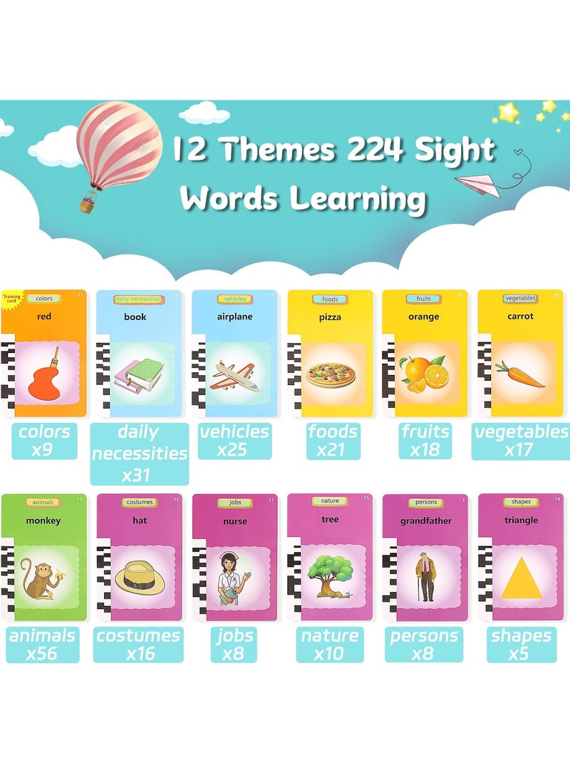 Talking Flash Cards for Toddler 1 2 3 4 Year Olds, Language Learning Toys, Pocket Speech Therapy Toys, Autism Toys, Montessori Toys with 224 Words, Children's Sensory Learning Educational Gifts
