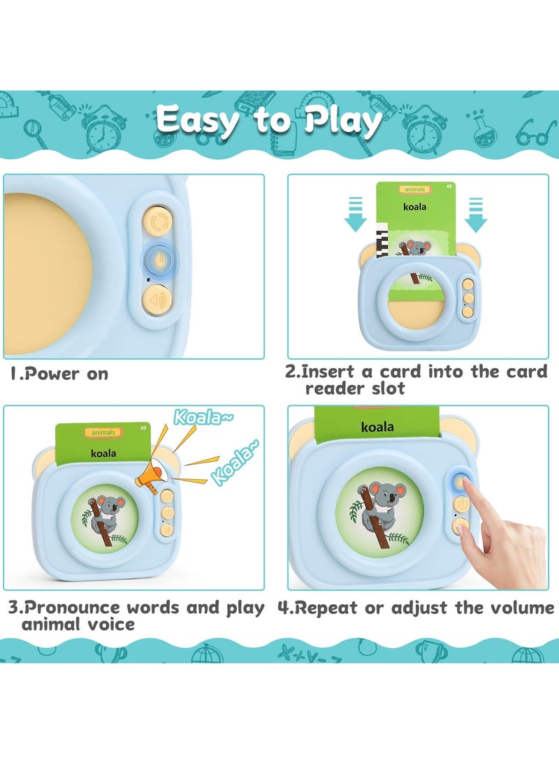 Talking Flash Cards for Toddler 1 2 3 4 Year Olds, Language Learning Toys, Pocket Speech Therapy Toys, Autism Toys, Montessori Toys with 224 Words, Children's Sensory Learning Educational Gifts