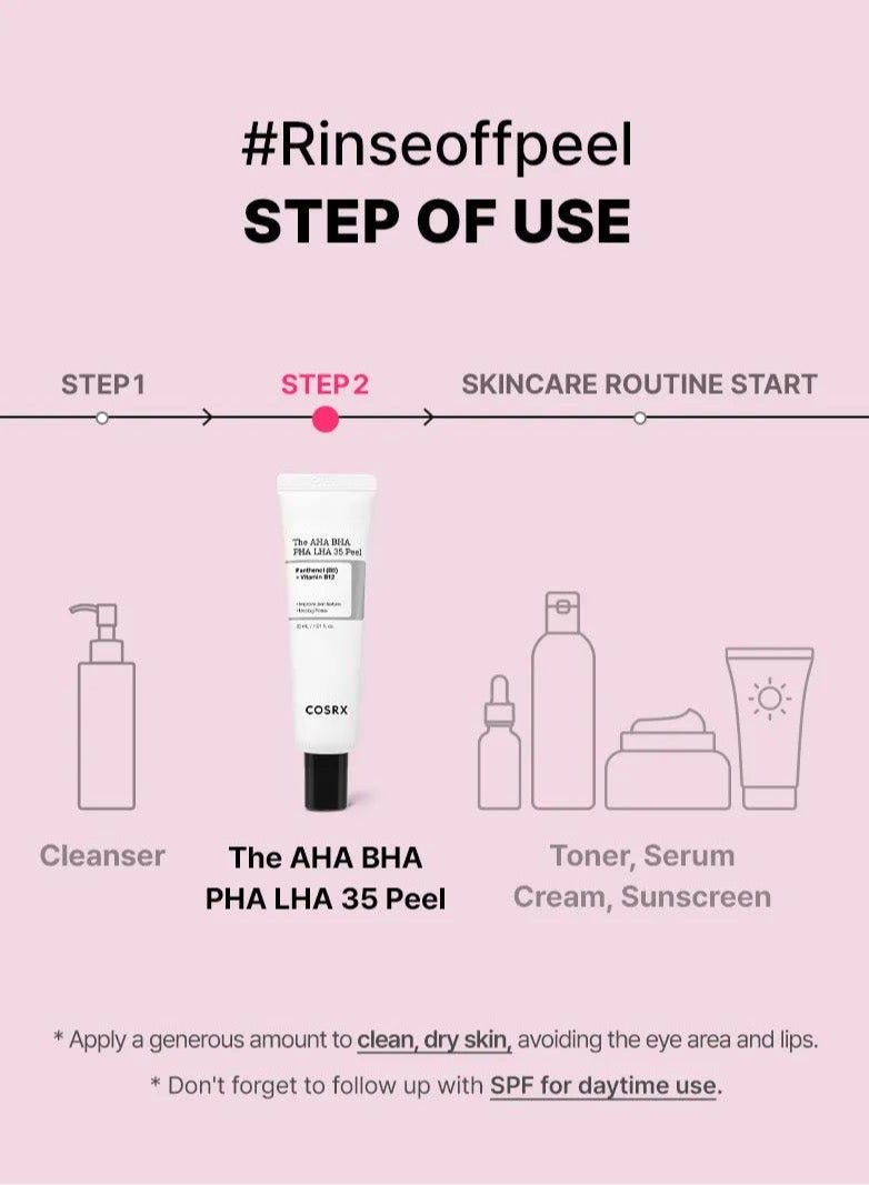AHA BHA PHA LHA 35 Peel - Powerful Multi-Acid Solution for Renewing and Revitalizing 30ml