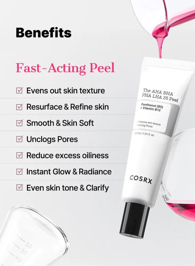 AHA BHA PHA LHA 35 Peel - Powerful Multi-Acid Solution for Renewing and Revitalizing 30ml