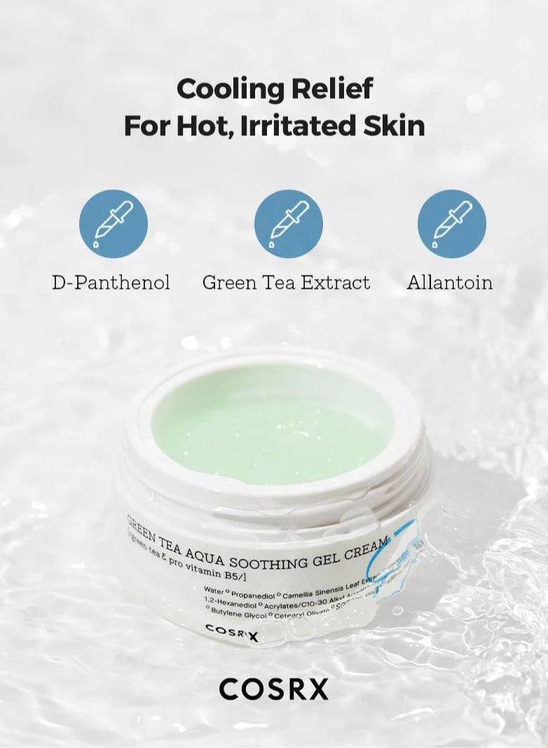 Hydrium Green Tea Aqua Soothing Gel Cream - Refreshing Moisturizer Infused with Green Tea Extract for Calming Hydration and Skin Balance 50ml