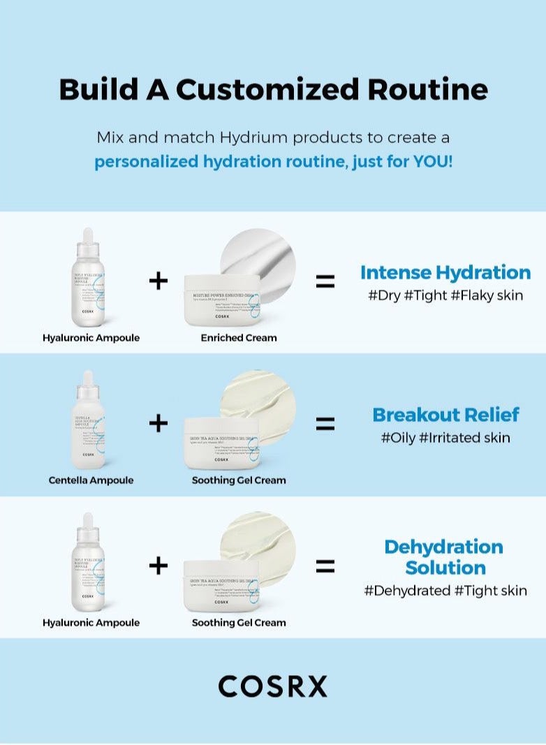 Hydrium Green Tea Aqua Soothing Gel Cream - Refreshing Moisturizer Infused with Green Tea Extract for Calming Hydration and Skin Balance 50ml