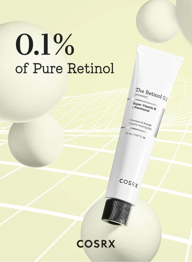 Retinol 0.1 Cream - Low Irritation Formula with 0.1% Pure Retinol 20ml