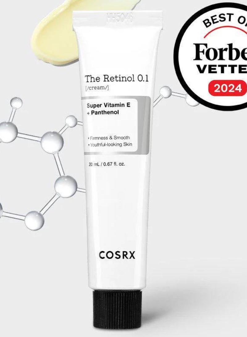 Retinol 0.1 Cream - Low Irritation Formula with 0.1% Pure Retinol 20ml