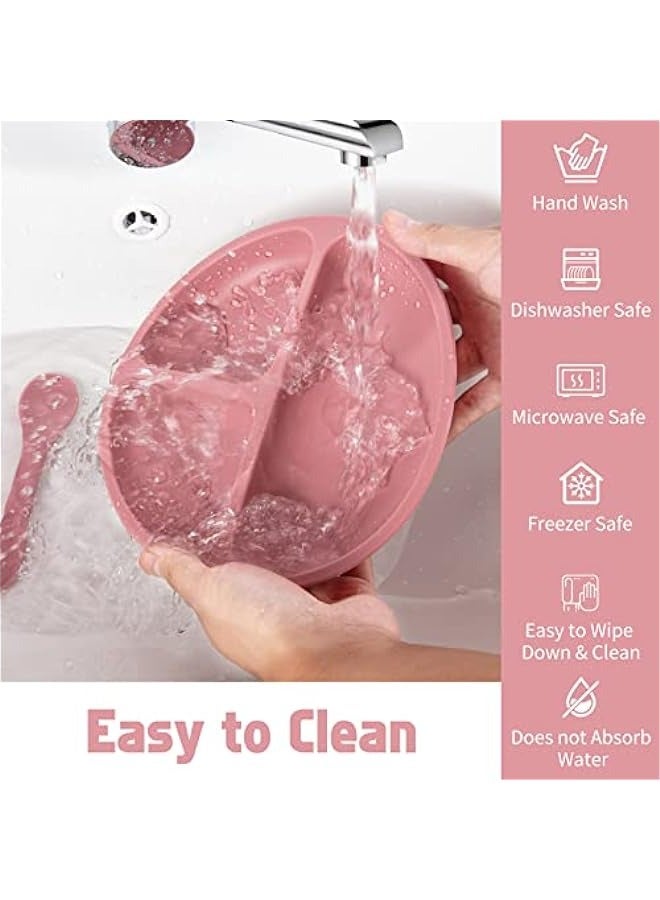 6 Piece Silicone Baby Feeding Set Pink