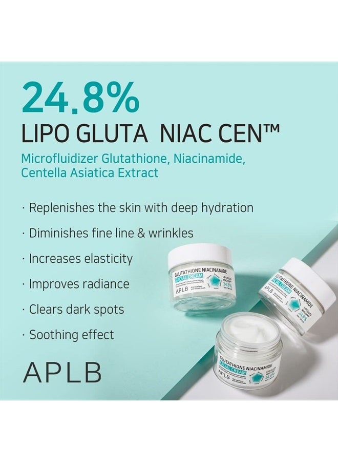 Glutathione Niacinamide Facial Cream | LIPO GLUTA NIAC CEN™ 24.8% 1.86 FL.OZ/Korean Skincare, Deep hydration, Niacinamide, Improve skin elasticity, Improve skin texture