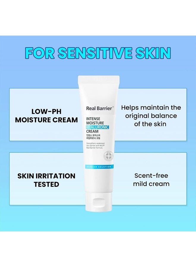 Intense Moisture Hyaluronic Cream 2.02 oz | Panthenol Skin Barrier Repair Face Moisturizer Cream | Hyaluronic Acid Daily Moisturizing Facial Cream | Korean Moisturizer for Sensitive Skin