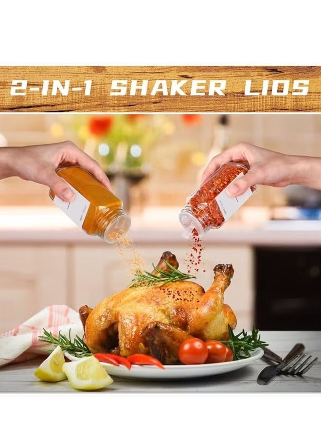 12 Pack Glass Jars with Bamboo Lids, 120ml Airtight Spice Jars Set with Extra Labels and Pen, for Dry Food Canisters, Spice, Coffee, Beans, Candy, Nuts, Herbs 12 Pack Glass Jars with Bamboo Lids, 120