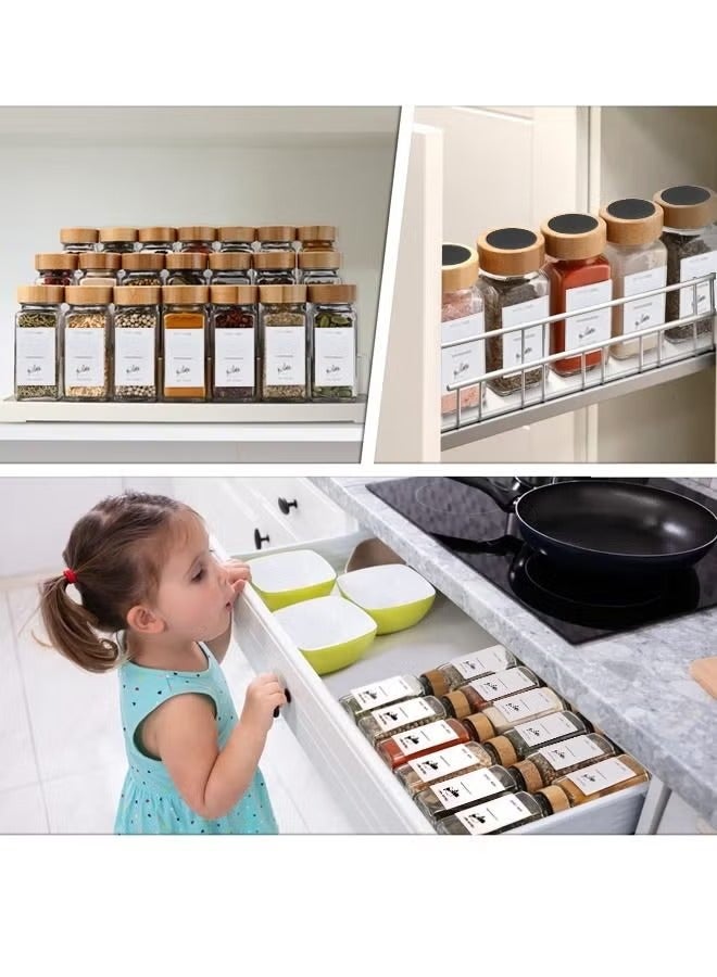 12 Pack Glass Jars with Bamboo Lids, 120ml Airtight Spice Jars Set with Extra Labels and Pen, for Dry Food Canisters, Spice, Coffee, Beans, Candy, Nuts, Herbs 12 Pack Glass Jars with Bamboo Lids, 120