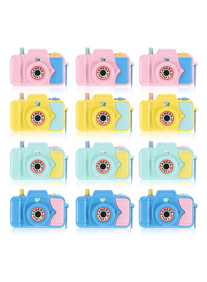 12Pcs Kids' Camera Toy Children's Pretend Play Prop with Images in Viewfinder Kaleidoscopes Educational Toys Birthday Party Favors Gifts for Boys, Girls, Toddler Colors Random