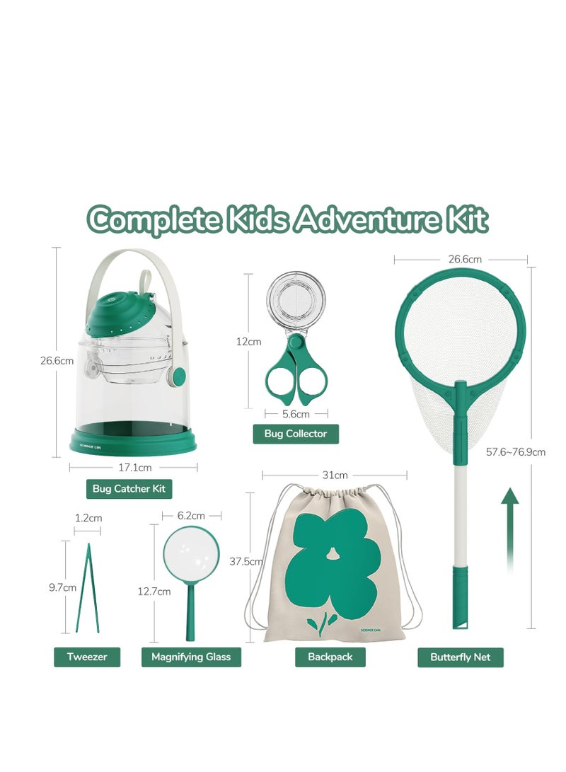 Kids Explorer Kit, Bug Catcher Kit for Kids, Outdoor Exploration Set with Backpack, Butterfly Net, Magnifier, Insect Exploration Toy Set, Educational Nature Exploration Toys Gift for Boys Girls