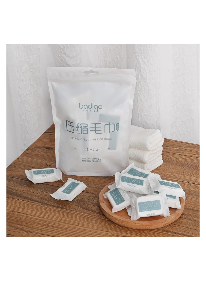 40Pcs Compressed Towel Tablets Disposable Portable Towel Face Wipes Cotton Coin Tissue for Outdoor Travel Camping Hiking Sport Hotel Beauty Salon Soft Durable Reusable Thicker Style