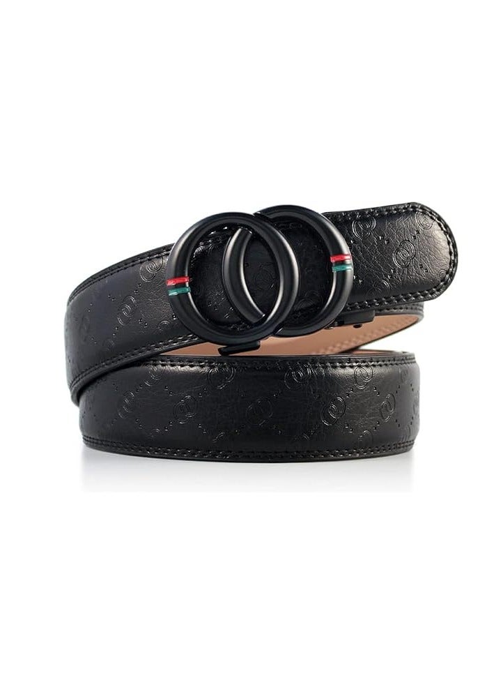 Men's Ratchet Dress Belt -Belt Men Adjustable Genuine Leather Designer Belt Size Length Can be Cut with Gift Box